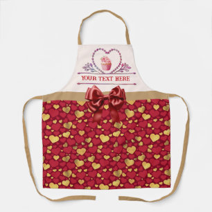 Tablier Cadeau personnalisé de la Saint-Valentin en or et