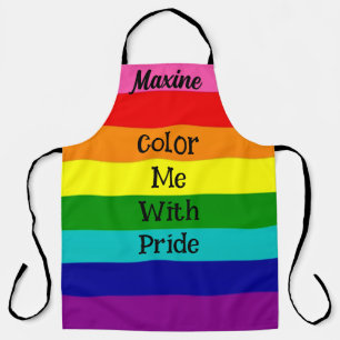 Tablier Cadeau personnalisé de nom de fierté LGBTQ arc-en-
