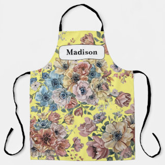 Tablier Cadeau personnalisé Fleurs pastel élégantes modern