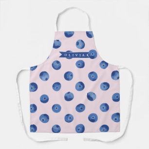 Tablier Cadeau Personnalisé Jolie Aquarelle Myrtille Nom
