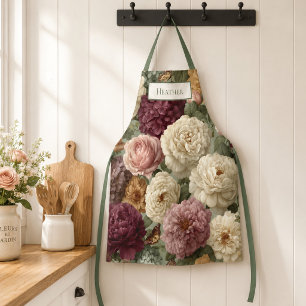 Tablier Cadeau Personnalisé pour Elle Élégant Floral Viole