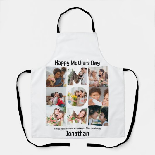 Tablier Cadeau personnalisé pour maman mère Fête 9 Photo C (Recto)