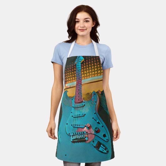 Tablier Cadeau pour mari guitariste (Porté)