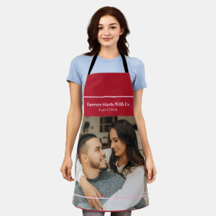 Tablier Cadeau romantique personnalisé avec photo et texte