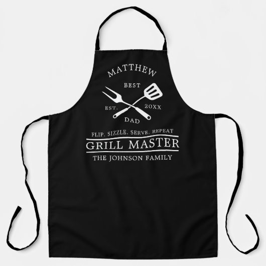 Tablier Cadeaux de Fête des pères Master Grill barbecue mo (Recto)