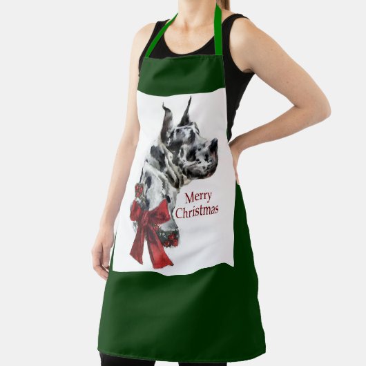 Tablier Cadeaux de Noël Arlequin Great Dane (Insitu)