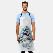 Tablier Cadeaux de Noël Bichon Frise (Porté)