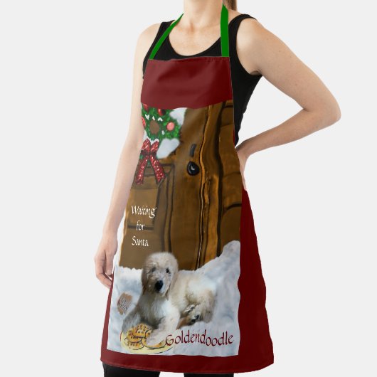 Tablier Cadeaux de Noël Goldendoodle (Insitu)