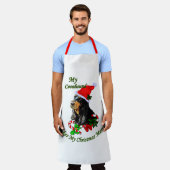 Tablier Cadeaux de Noël Noir et Tan (Porté)