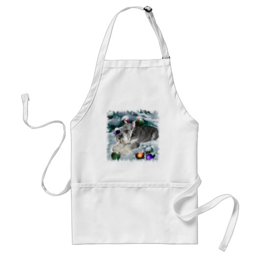 Tablier Cadeaux de Noël Schnauzer Miniature (Devant)