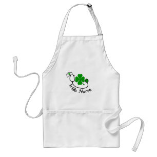 Tablier Cadeaux d'infirmière d'Irlandais, conception vert