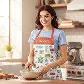 Tablier Cadeaux festifs Vacances de Noël Nom personnalisé