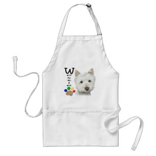 Tablier Cadeaux mignons d'art de chien et d'empreinte de