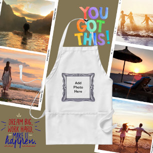 Tablier Cadre en argent fantaisie Ajouter une photo ici