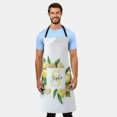 Tablier Cadres et Feuilles de citrons jaunes modernes avec (Porté)