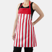 Tablier Café Apron Bande rouge et blanche (Insitu)