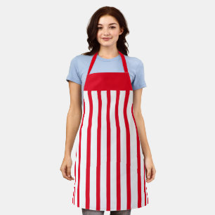 Tablier Café Apron Bande rouge et blanche
