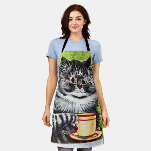 TABLIER CAFÉ CAT LOUIS WAIIS ART RETRO CUISINE APRON