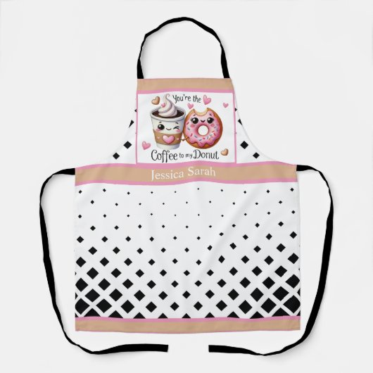 Tablier Café et Donuts Mignons Kawaii (Recto)