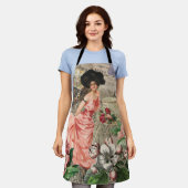 Tablier Café Lady Victorian Femme Rose Classy (Porté)