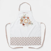 Tablier Café Latte Floral Cosy avec Nom (Recto)