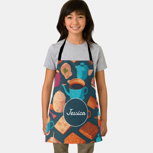 Tablier café Mosaic coloré Motif personnalisé (Insitu)