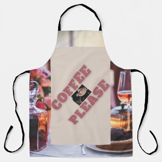 Tablier "Café-Please" designer Unisex Cuisine taille (Recto)