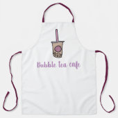 Tablier Café serveuse lait thé bulle thé pourpre et blanc (Recto)