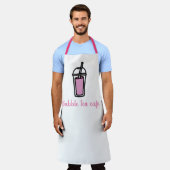 Tablier Café serveuse lait thé bulle thé rose et blanc (Porté)