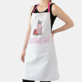 Tablier Café serveuse milshake rose et blanc (Insitu)