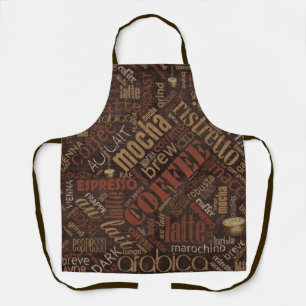 Tablier Café sur Burlap Word Cloud Chestnut ID283