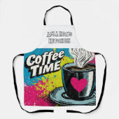 Tablier "Café Time" Vibrant Pop Art Conception de Mug (Recto)