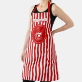 Tablier Cafetière rayures verticales rouge et blanc DIY Co (Insitu)