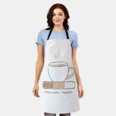 Tablier Caffeine Loading -Minimalist Funny Coffee Line Art (Porté)