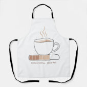 Tablier Caffeine Loading -Minimalist Funny Coffee Line Art (Recto)