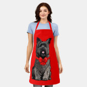 Tablier Cairn Terrier avec boîte de Noël Grand sac cadeau (Porté)