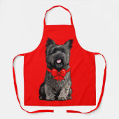 Tablier Cairn Terrier avec boîte de Noël Grand sac cadeau (Recto)
