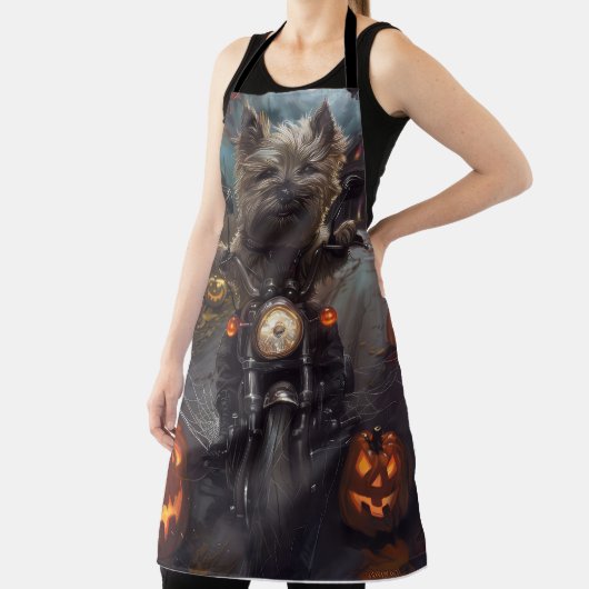 Tablier Cairn Terrier équitation moto Halloween effrayant (Insitu)