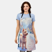 Tablier Cairn Terrier Festive Lamppost Village Christmas (Porté)