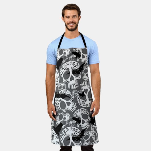 Tablier Calaveras décoratives Halloween (Porté)