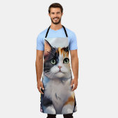 Tablier Calico Cat dans le jardin de printemps avec papill (Porté)