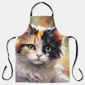 Tablier Calico Cat et Papillons dans le jardin de printemp (Recto)