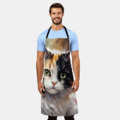 Tablier Calico Cat et Papillons dans le jardin de printemp (Porté)