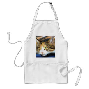 Tablier Calico Jaune Chat réaliste Portrait pour animal
