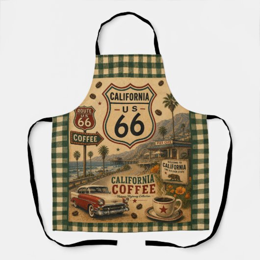 Tablier California Coastal Coffee Kitchen Route 66 (Recto)