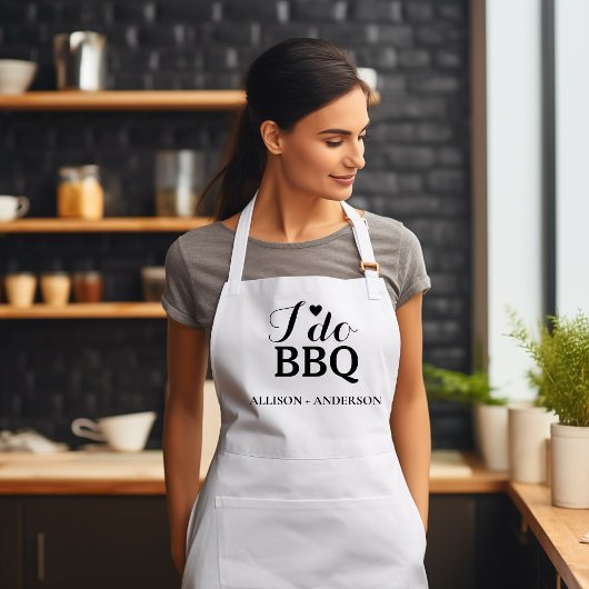 Tablier Calligraphie moderne i do barbecue douche nuptiale