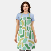 Tablier Calypso Moderne Abstrait Vert Lime Or (Porté)
