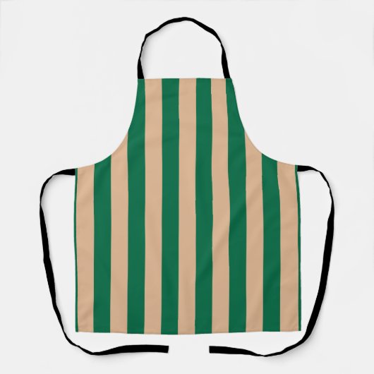 Tablier Camel Beige & Classic Green Stripe (Recto)