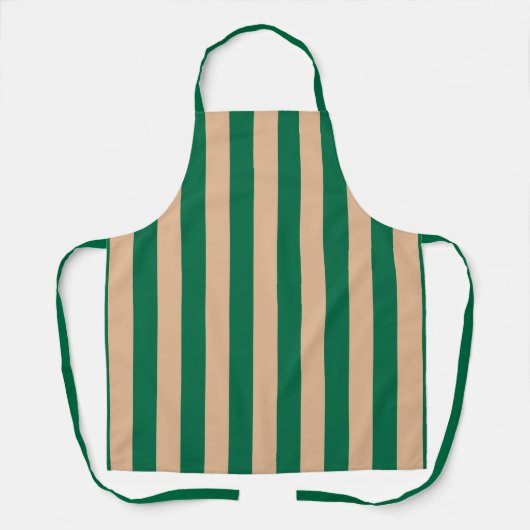 Tablier Camel Beige & Classic Green Stripe (Recto)