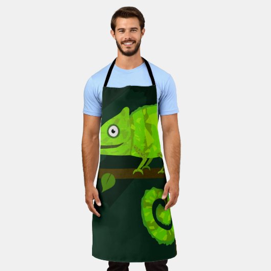 Tablier Caméléon vert mignon (Porté)